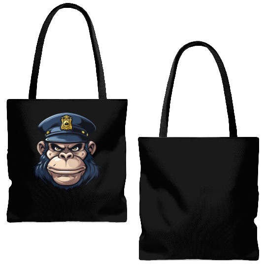 Monkey policeman Tote Bags (AOP)