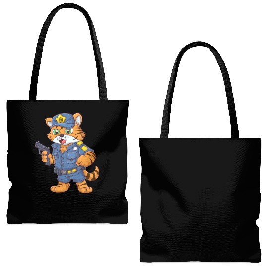 Tiger policeman Tote Bags (AOP)