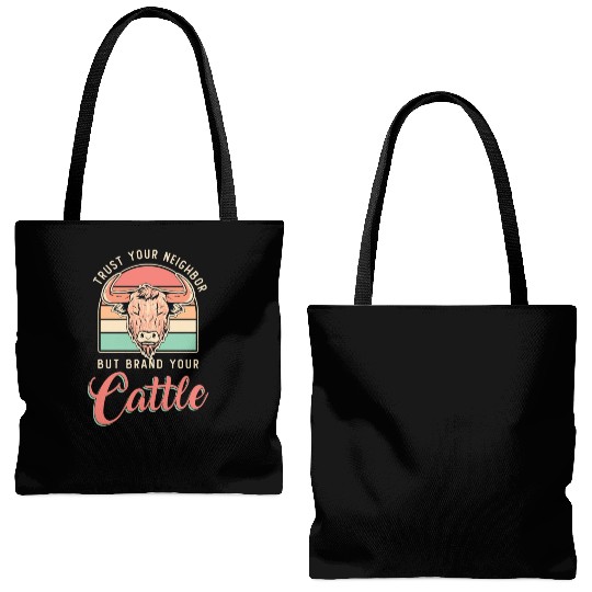 Cattle Farming Trust Your Neighbor Farm Animals Tote Bags (AOP)