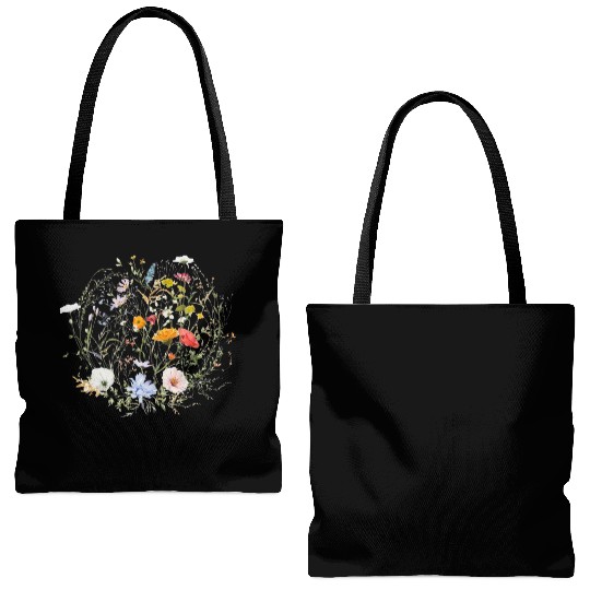 Botanical Floral Wildflower Gardener Gardening Tote Bags (AOP)