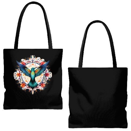 Hummingbird Mandala Art Tote Bags (AOP)