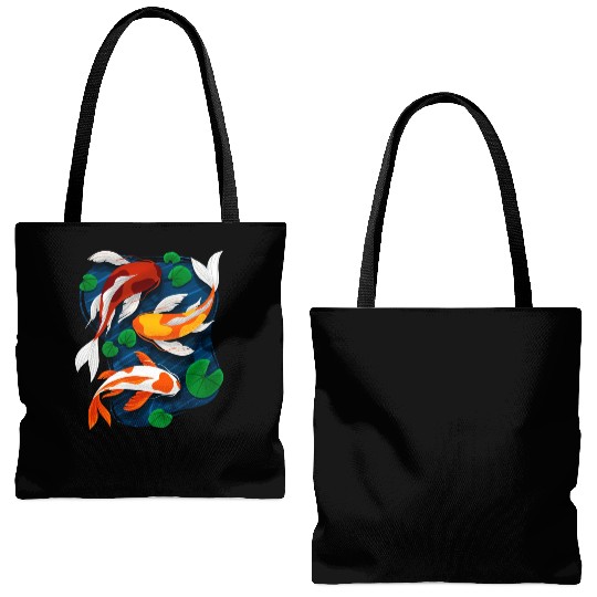 Koi Fish Lover Water Pond Animal Pet Asian Tote Bags (AOP)
