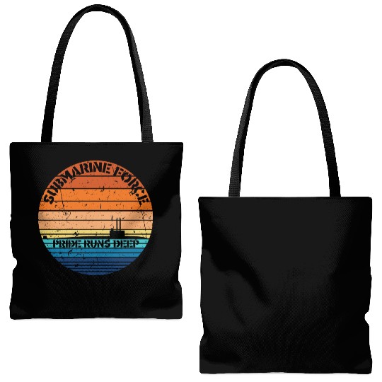 Sunset Navy Submarine Force Pride Runs Deep Tote Bags (AOP)