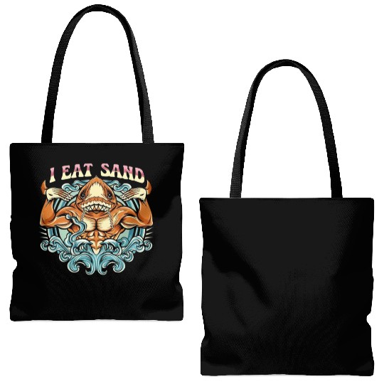 I Eat Sand and Muscular Orange Shank Tote Bags (AOP)