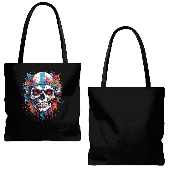 Skull Givin' Raspberry Dk Tote Bags (AOP)