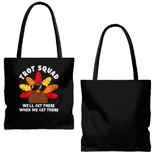 Turkey Trot Squad Race Funny Thanksgiving Running Tote Bags (AOP)