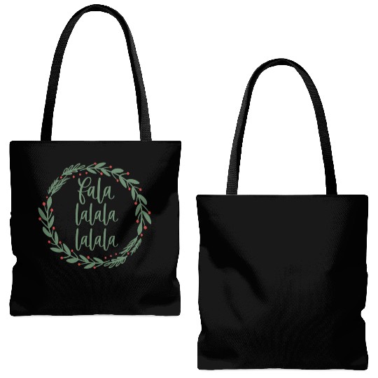 Fa La La Sage Green Christmas Wreath Fun Tote Bags (AOP)