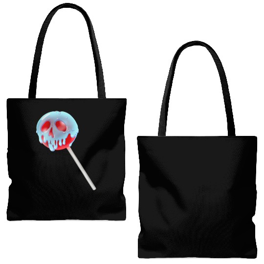 Poison Apple Halloween Candy Lollipop Tote Bags (AOP)