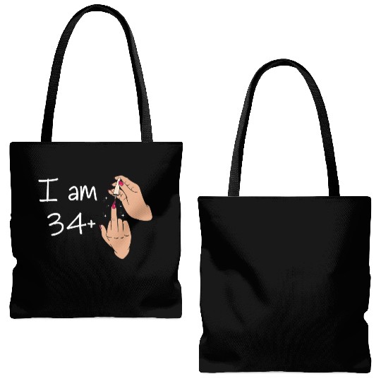 I Am 34 + 1 Middle Finger Tote Bags (AOP) I Am 34 Plus,