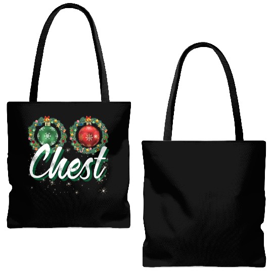 Chest Nuts Christmas Couple Funny Matching Tote Bags (AOP)