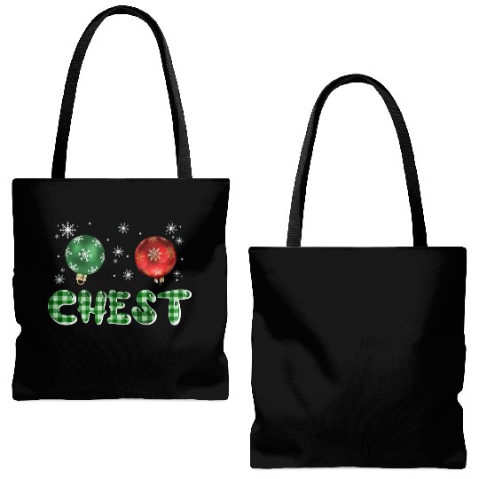 Chest Nuts Christmas Couple Funny Matching Tote Bags (AOP)