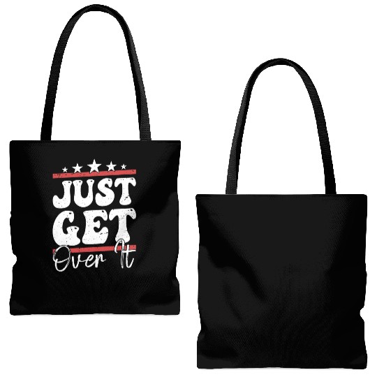 Just Get Over It Riding Girl Horseback Tote Bags (AOP)