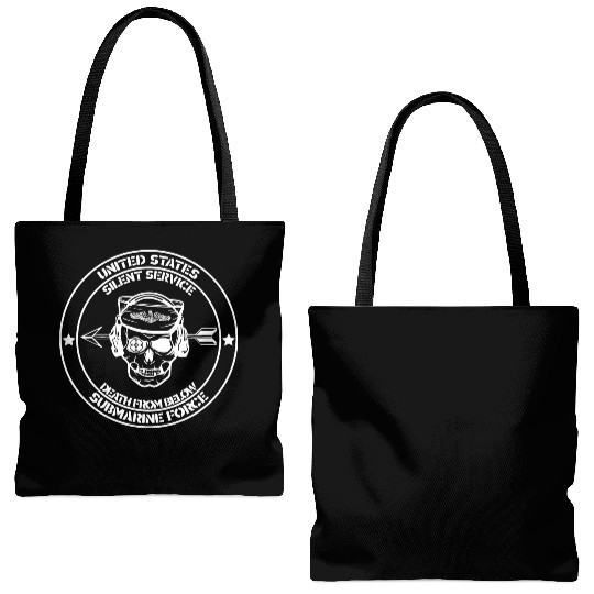 Us Submarine Force Death From Below Silent Service Tote Bags (AOP)