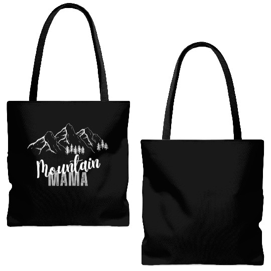 Mountain Mama, 3 Mountain peaks Tote Bags (AOP)