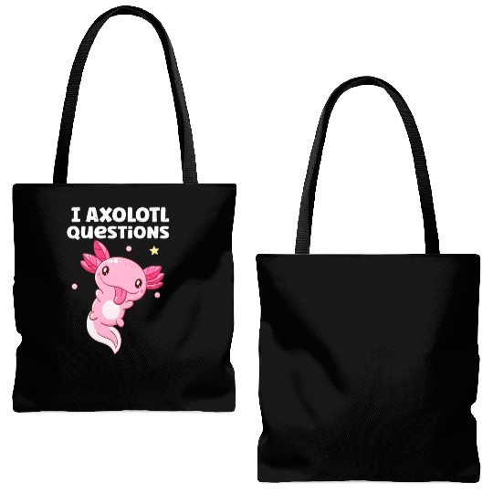 I Axolotl Questions Axolotl funny Axolotl Retro Tote Bags (AOP)