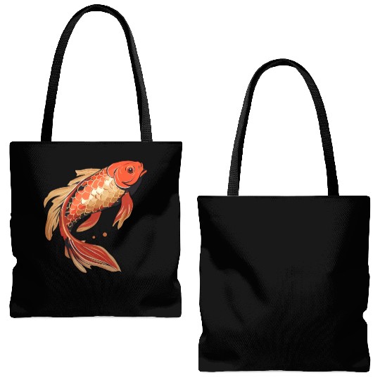 Koi Fish Japanese Carp Pond Tote Bags (AOP)