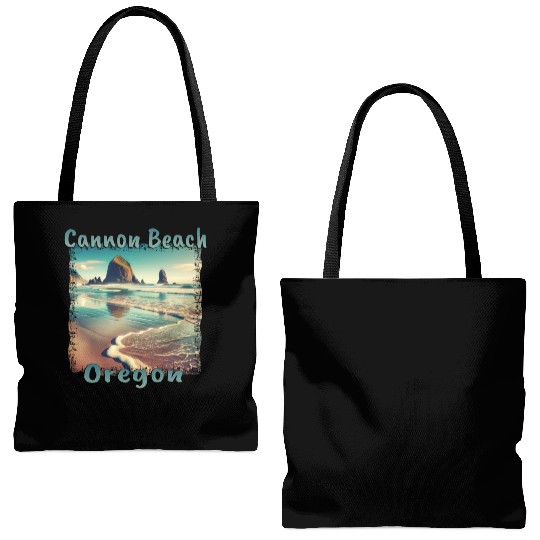 Cannon Beach, Oregon, USA - Relaxing Seaside Tote Bags (AOP)