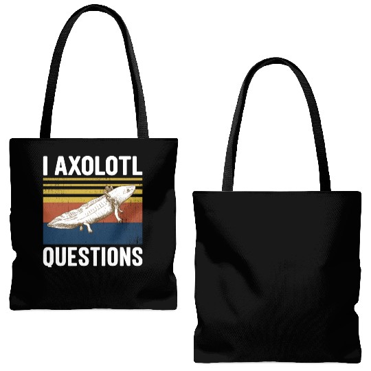I Axolotl Questions I Ask A Lot Of Questions Pun Tote Bags (AOP)