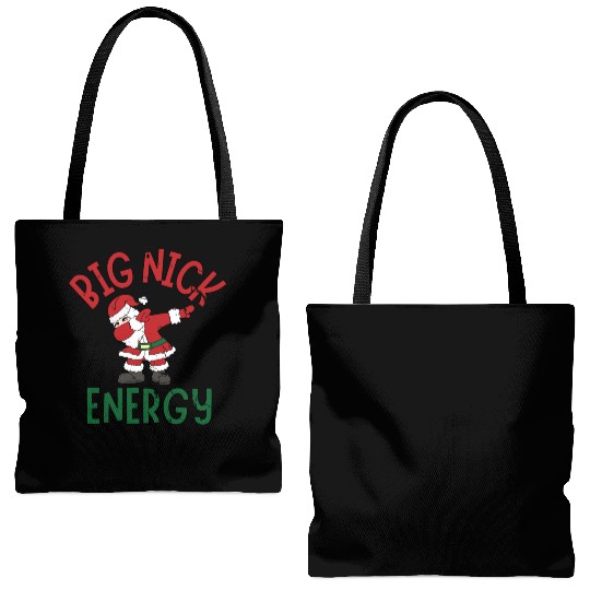 Big Nick Energy Christmas Dabbing Santa Claus Tote Bags (AOP)