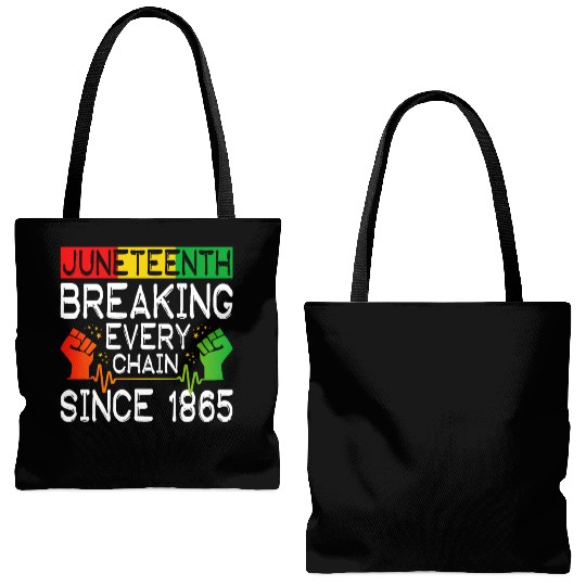 JuneTeenth Breaking Every Chain Since 1865 Tote Bags (AOP)