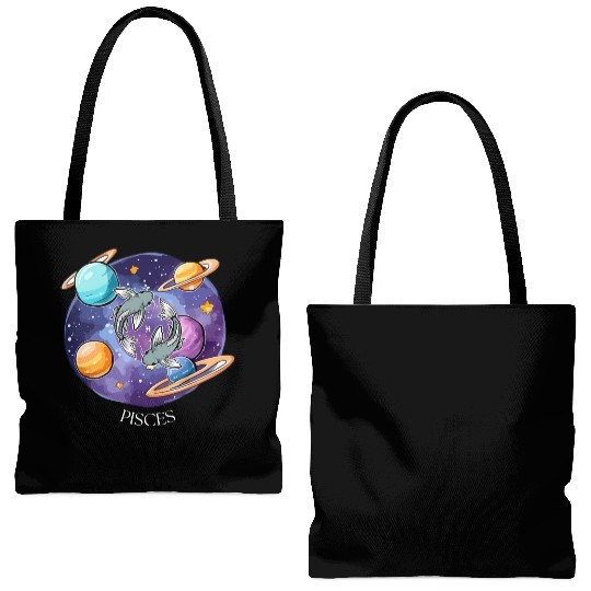 Pisces zodiac sign Tote Bags (AOP)
