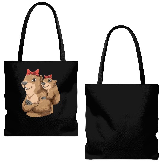 Groundhog Marmot Mom for a Marmot lover groundhog Tote Bags (AOP)