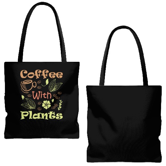 Cofee with green plants Tote Bags (AOP)