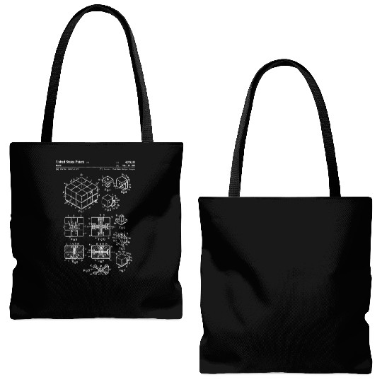 Rubiks Cube Patent Tote Bags (AOP)