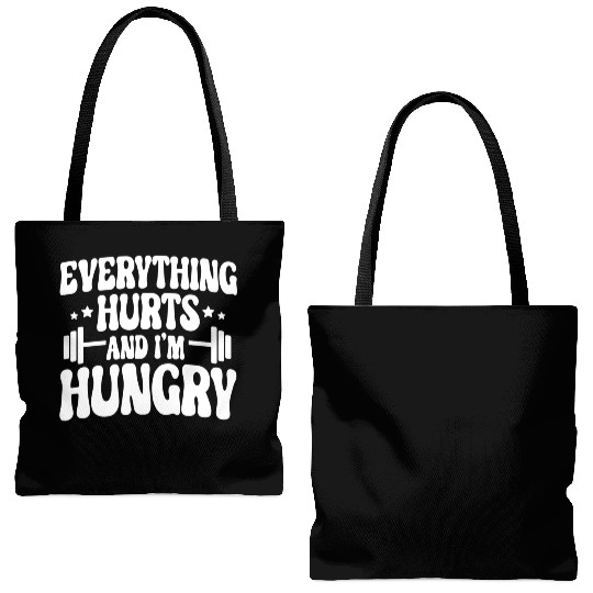 Everything Hurts and I'm Hungry Tote Bags (AOP)