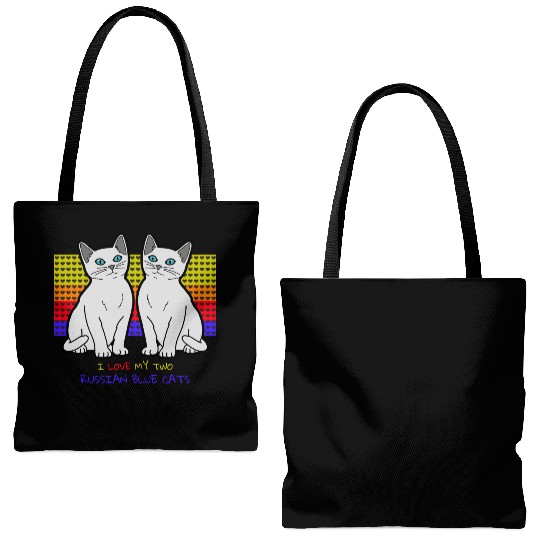 I Love My Two Russian Blue Cats Tote Bags (AOP)