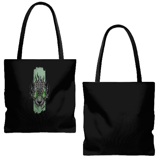 Emerald-Eyed Jaguar Tote Bags (AOP)
