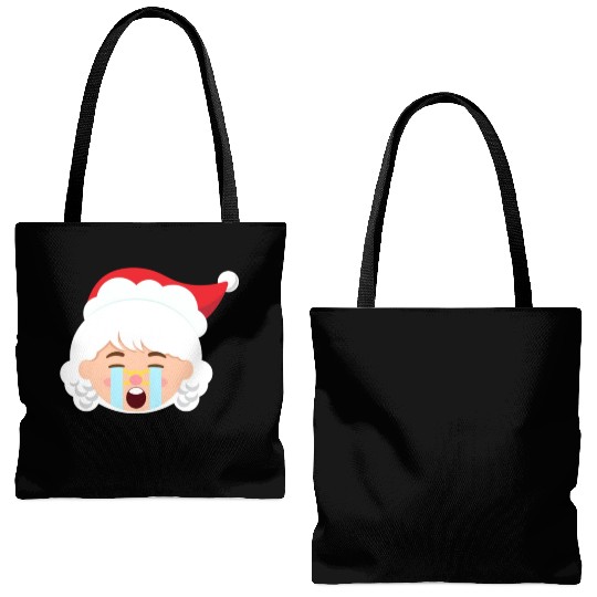 Mrs Claus Emoticons Crying Out Loud Christmasfunny Tote Bags (AOP)