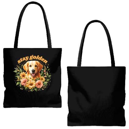 Cute Golden Retriever Tote Bags (AOP)