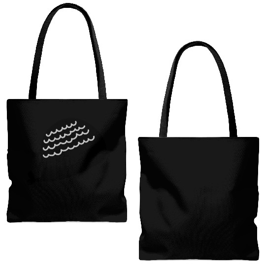 Lonely Black Whale In The Ocean Tote Bags (AOP)