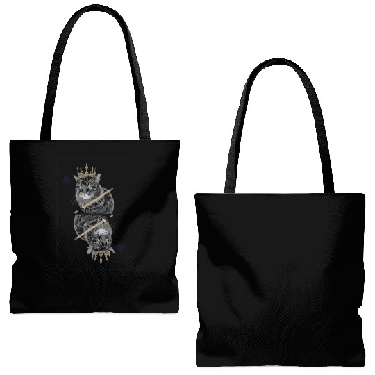 Cat Spades King Playing Card Cat Daddy Cat Mom Tote Bags (AOP)