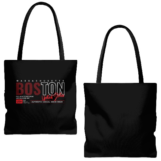 Boston Massachusetts Authentic Casual Denim Wear Tote Bags (AOP)