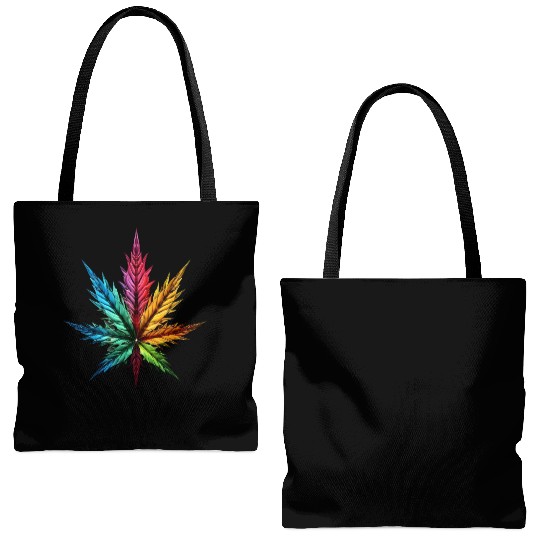 Spectrum Splendor: The Vivid Leaf Tote Bags (AOP)