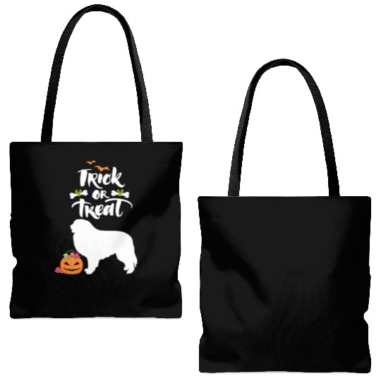 Trick Or Treat Great Pyrenees Dog Halloween Tote Bags (AOP)