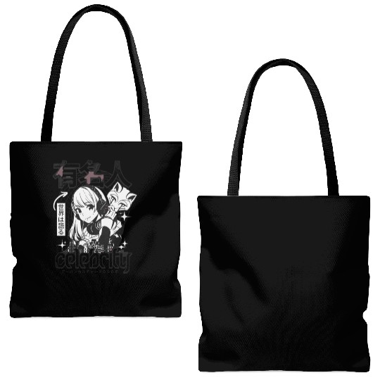 Anime Celebrity Girl Japanese Cyber Streetwear Tote Bags (AOP)