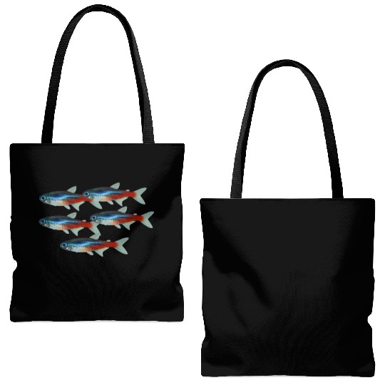 Neon Tetra Fish Bright Color Freshwater Sea Life Tote Bags (AOP)