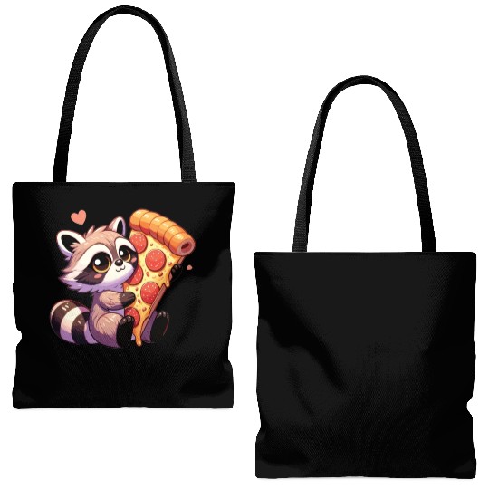 Raccoons Pizza Lovers Raccoon Loves Pizza Tote Bags (AOP)