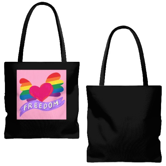 Love Freedom Tote Bags (AOP)