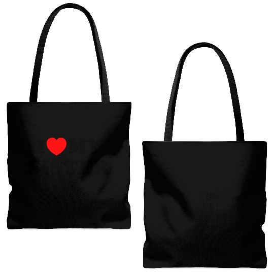 I love my sister Tote Bags (AOP)