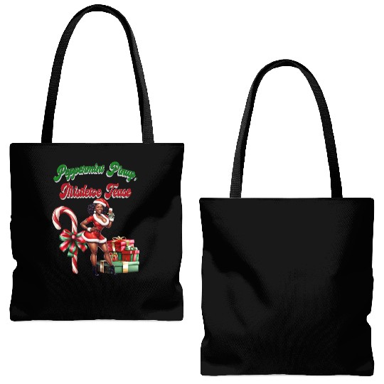 Peppermint Pinup, Mistletoe Tease Tote Bags (AOP)