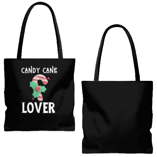 Candy Cane Lover Christmas Peppermint Candy Canes Tote Bags (AOP)