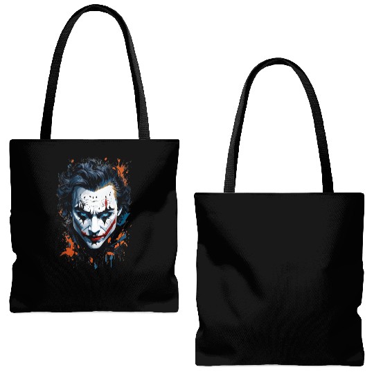 Chaos in Colors: Vibrant Joker Face Tote Bags (AOP)