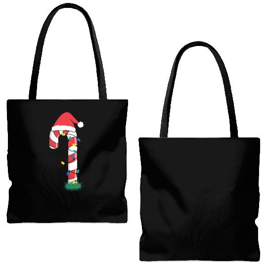 Christmas Candy Cane Santa Xmas Kids Toddler Youth Tote Bags (AOP)