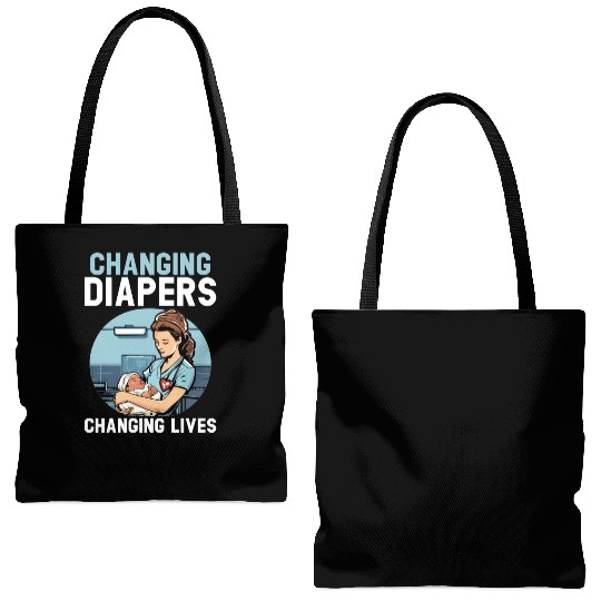 Registered Nurse Medical Medicine Neonatal Nurse Tote Bags (AOP)