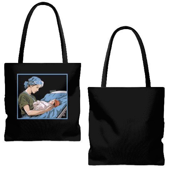 Registered Nurse Medical Medicine Neonatal Nurse Tote Bags (AOP)