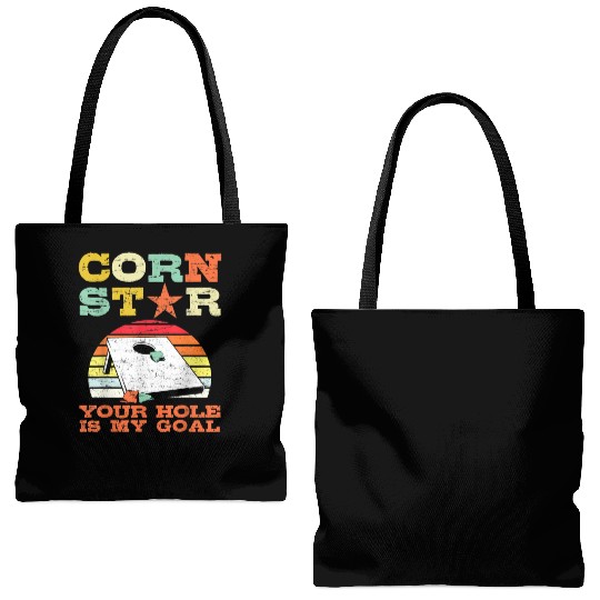 Corn Star Your Hole is My Goal Vintage Cornhole Tote Bags (AOP)